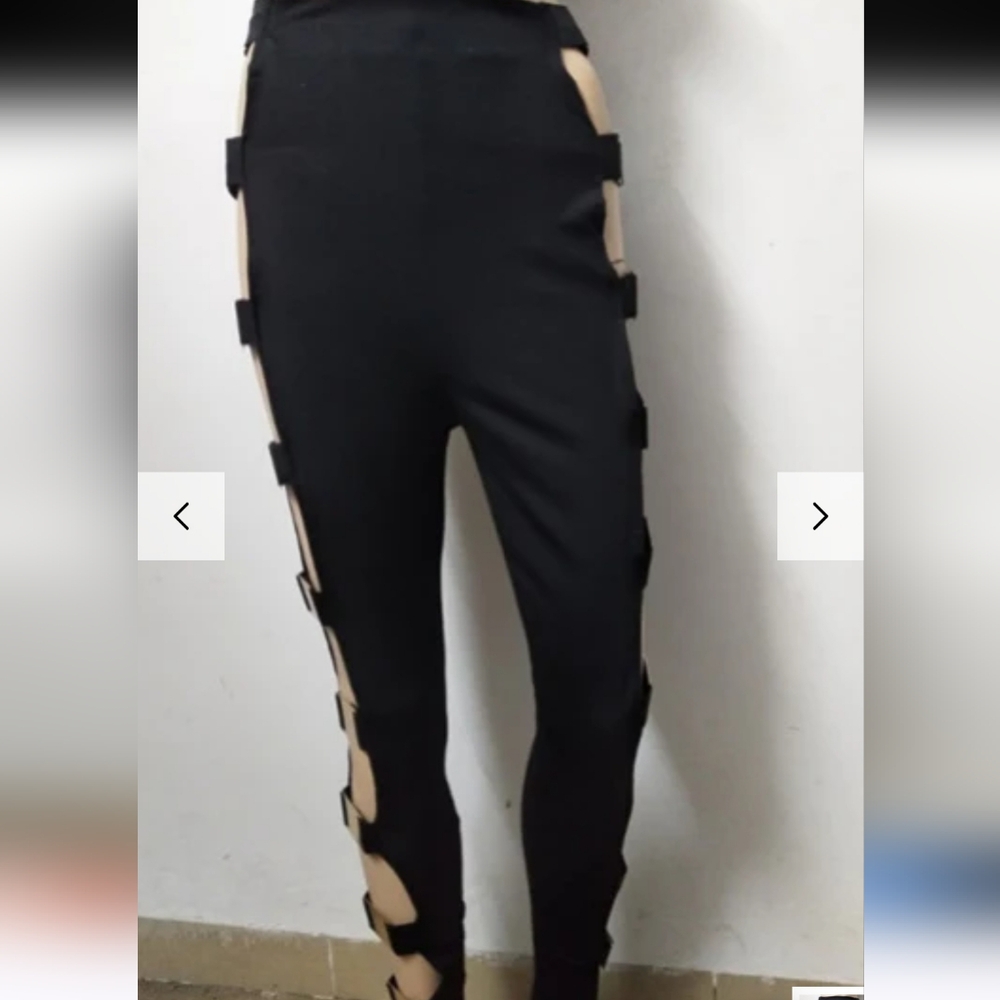 Leggings Fashion Nova Gold Sras Women's Pants Size XL good condition - Picture 7 of 11